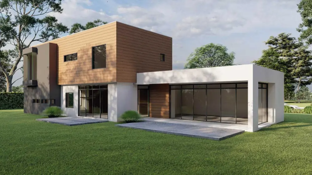 2 bedrooms 2.5 bathrooms 2 story Style House modern Code #HS582-4
