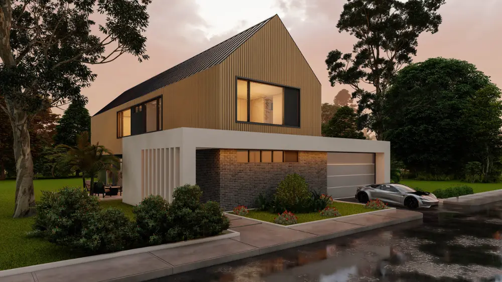 Home design 4 bedrooms 3.5 bathrooms 2 story Style House modern-farm-house Code #HS52-8