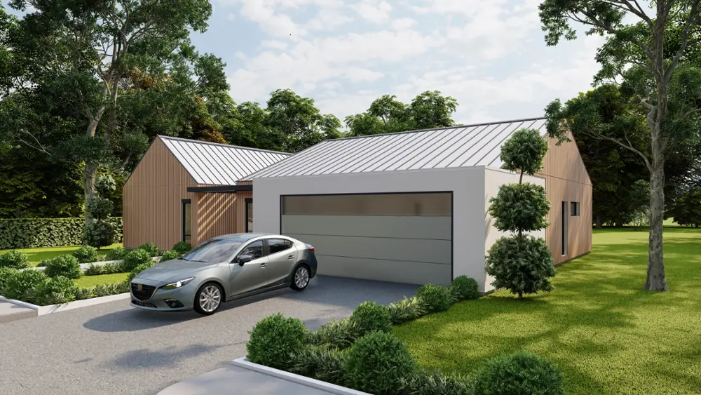 3 bedrooms 3.5 bathrooms 1 story Style House modern Code #HS552-9